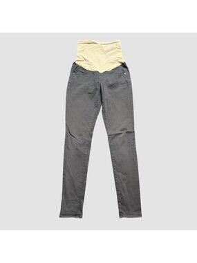 AG Adriano Goldschmied Charcoal Gray Maternity Skinny Jeans 27 Full Panel Pants
